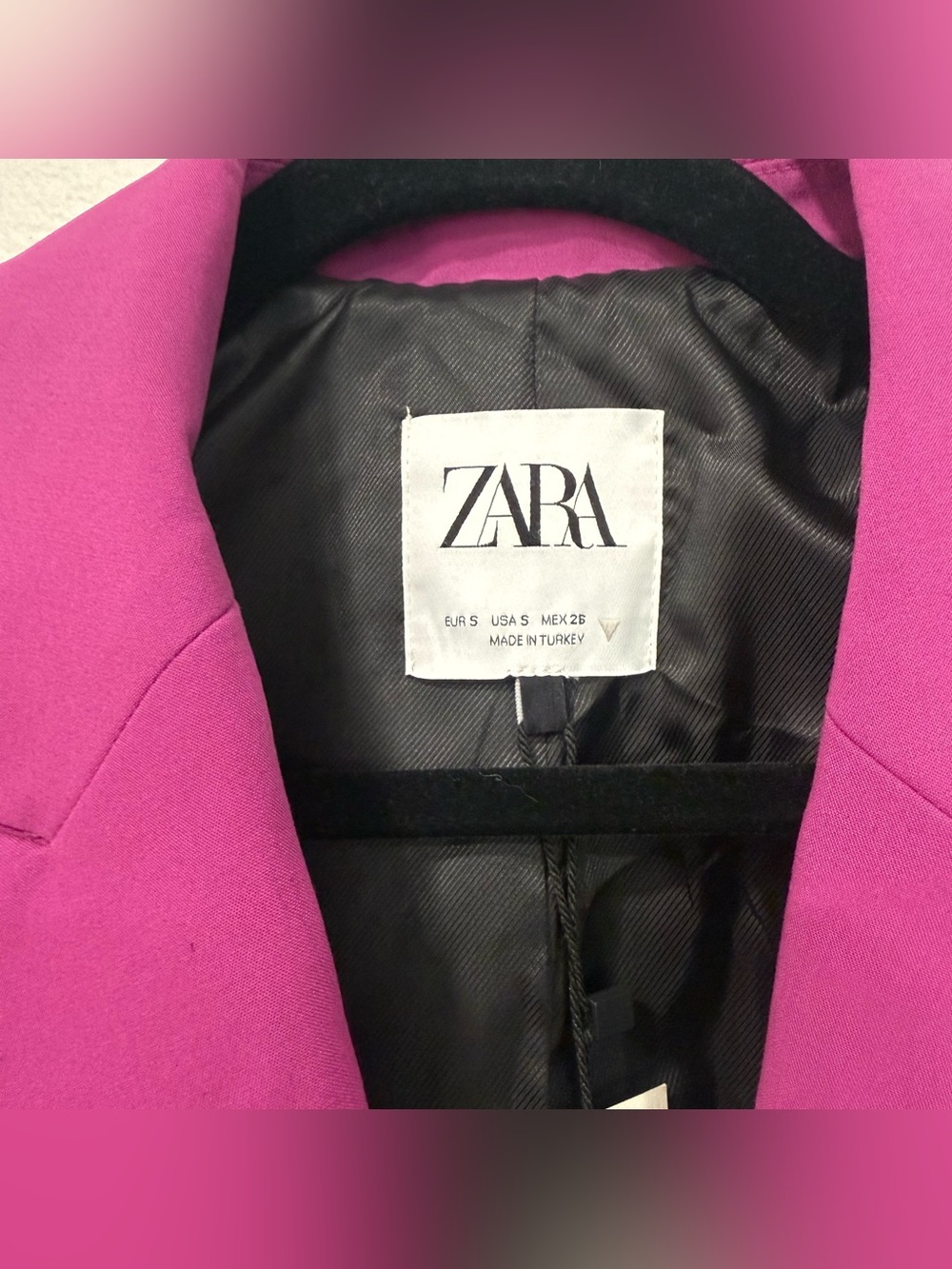 Zara Double Breasted Viva Magenta Oversized Blazer S - Picture 3 of 6